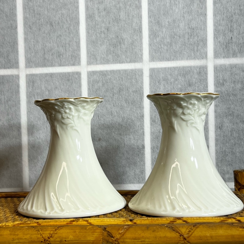 Whitehall Fine Porcelain Crown Classics Candlestick Candle Holders
